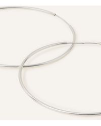 Accessorize - Women's Sterling Silver Large Hoop Earrings - Lyst