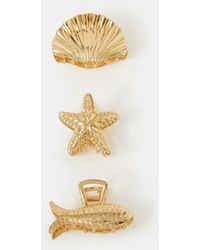 Accessorize - 3-Pack Ocean Metal Claw Clips - Lyst