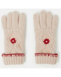 Accessorize - Flower Cable Knit Gloves - Lyst