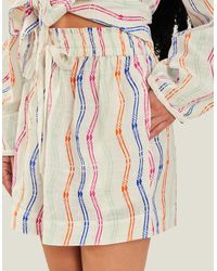 Accessorize - Women's White/pink Stripe Shorts Multi - Lyst