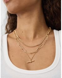 Accessorize - 3-Pack T-Bar Pendant Chain Necklaces - Lyst