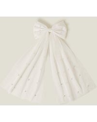 Accessorize - Bridal Pearl Bow Barrette Hair Clip - Lyst