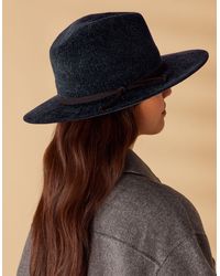 Accessorize - Women's Chenille Packable Fedora Hat Blue - Lyst
