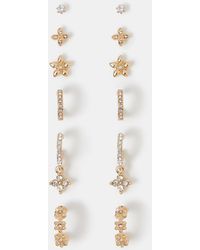 Accessorize - 6-Pack Flower Stud & Hoop Earrings - Lyst