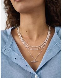 Accessorize - 3-Pack T-Bar Pendant Chain Necklaces - Lyst