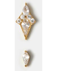 Accessorize - 2-Pack 14Ct-Plated Surgical Steel Diamond Flatback Stud Earrings - Lyst