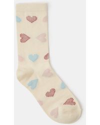 Accessorize - Heart Print Ankle Socks - Lyst