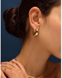 Accessorize - 14Ct-Plated Chunky Hoop Earrings - Lyst