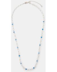 Accessorize - Sterling-Plated Quartz Station Necklace - Lyst