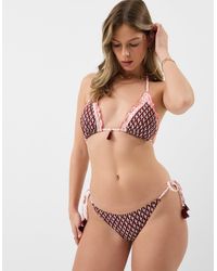 Accessorize - Frill Floral Triangle Bikini Top - Lyst