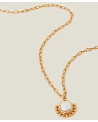 Accessorize - 14ct Gold-plated Pearl Pendant Necklace - Lyst