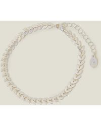 Accessorize - Women's Silver Station Leaf Anklet - Lyst
