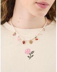 Accessorize - Fruit Charm Pearl Necklace - Lyst