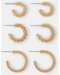 Accessorize - 3-Pack Mix Hoop Earrings - Lyst