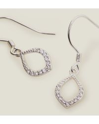 Accessorize - Women's Sterling Silver-plated Sparkle Teardrop Earrings - Lyst