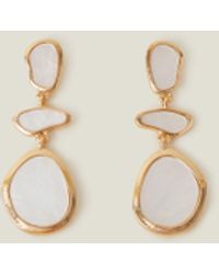 Accessorize - Women's Gold Mixed Shape Resin Drop Earrings - Lyst