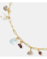 Accessorize - 14Ct-Plated Semi-Precious Charm Anklet - Lyst