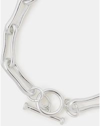 Accessorize - Sterling-Plated Molten Link T-Bar Bracelet - Lyst