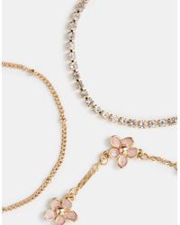Accessorize - 3-Pack Flower Bracelets - Lyst
