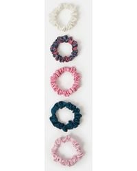 Accessorize - 5-Pack Skinny Satin Hair Scrunchies - Lyst