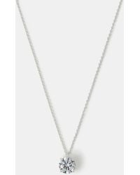 Accessorize - Sterling Round Cut Pendant Necklace - Lyst