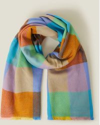 Accessorize - Colourblock Check Woven Blanket Scarf - Lyst