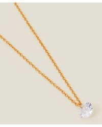 Accessorize - Women's 14ct Gold-plated Sparkle Pendant Necklace - Lyst