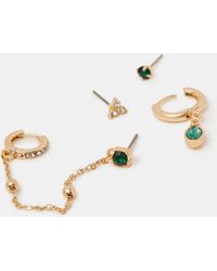 Accessorize - 4-Pack Gemstone Stud & Hoop Earrings - Lyst