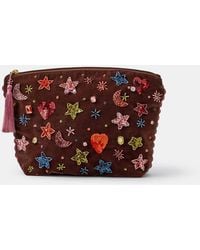 Accessorize - Large Celestial Embellished Velvet Pouch - Lyst
