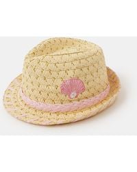 Accessorize - Seashell Straw Trilby Hat - Lyst