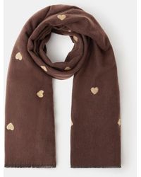 Accessorize - Heart Embroidered Blanket Scarf - Lyst