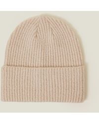 Accessorize - Soho Knit Beanie Hat Natural - Lyst