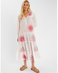 Accessorize - Sun Embroidered Long-Sleeve Maxi Dress - Lyst