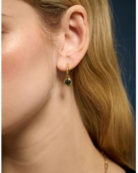 Accessorize - 14Ct-Plated Chalcedony Drop Hoop Earrings - Lyst