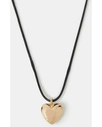 Accessorize - Heart Pendant Cord Necklace - Lyst