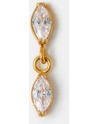 Accessorize - 14Ct-Plated Titanium Marquise Drop Flatback Stud - Lyst