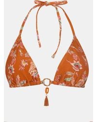 Accessorize - Floral Print Triangle Bikini Top - Lyst