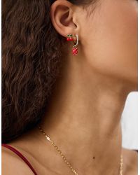 Accessorize - 5-Pack Cherry Stud & Hoop Earrings - Lyst
