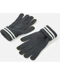 Accessorize Varsity Stripe Touchscreen Gloves Grey