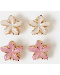 Accessorize - 4-Pack Mini Flower Metal Claw Clips - Lyst