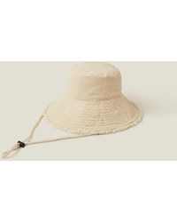 Accessorize - Women's Lace Trim Bucket Hat Natural - Lyst