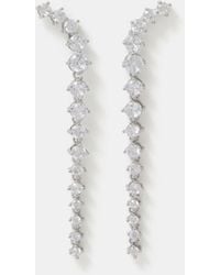 Accessorize - Cubic Zirconia Long Drop Earrings - Lyst
