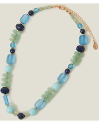 Accessorize - Women's Green Chunky Mixed Stone Necklace - Lyst
