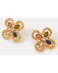 Accessorize - Clover Cut Out Stud Earrings - Lyst