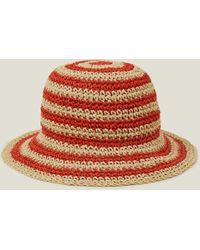 Accessorize - Women's Stripe Bucket Hat Orange - Lyst