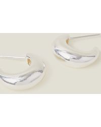 Accessorize - Women's Sliver Sterling Silver Plated Brass Chunky Hoop Earrings - Lyst