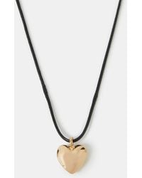Accessorize - Heart Pendant Cord Necklace - Lyst