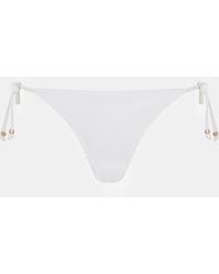 Accessorize - Crinkle Texture Bead Tie Side Bikini Bottoms - Lyst