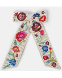 Accessorize - Beaded Floral Bow Barrette Hair Clip - Lyst