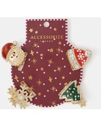 Accessorize - 4-Pack Christmas Metal Claw Clips - Lyst